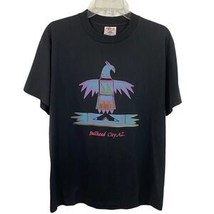 Vintage HEF-T Bullhead City AZ. Aztec Thunderbird T-Shirt Size Large Unisex